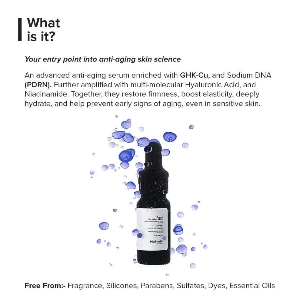 Minimalist Copper Peptide + PDRN 1.25% Serum 10ml