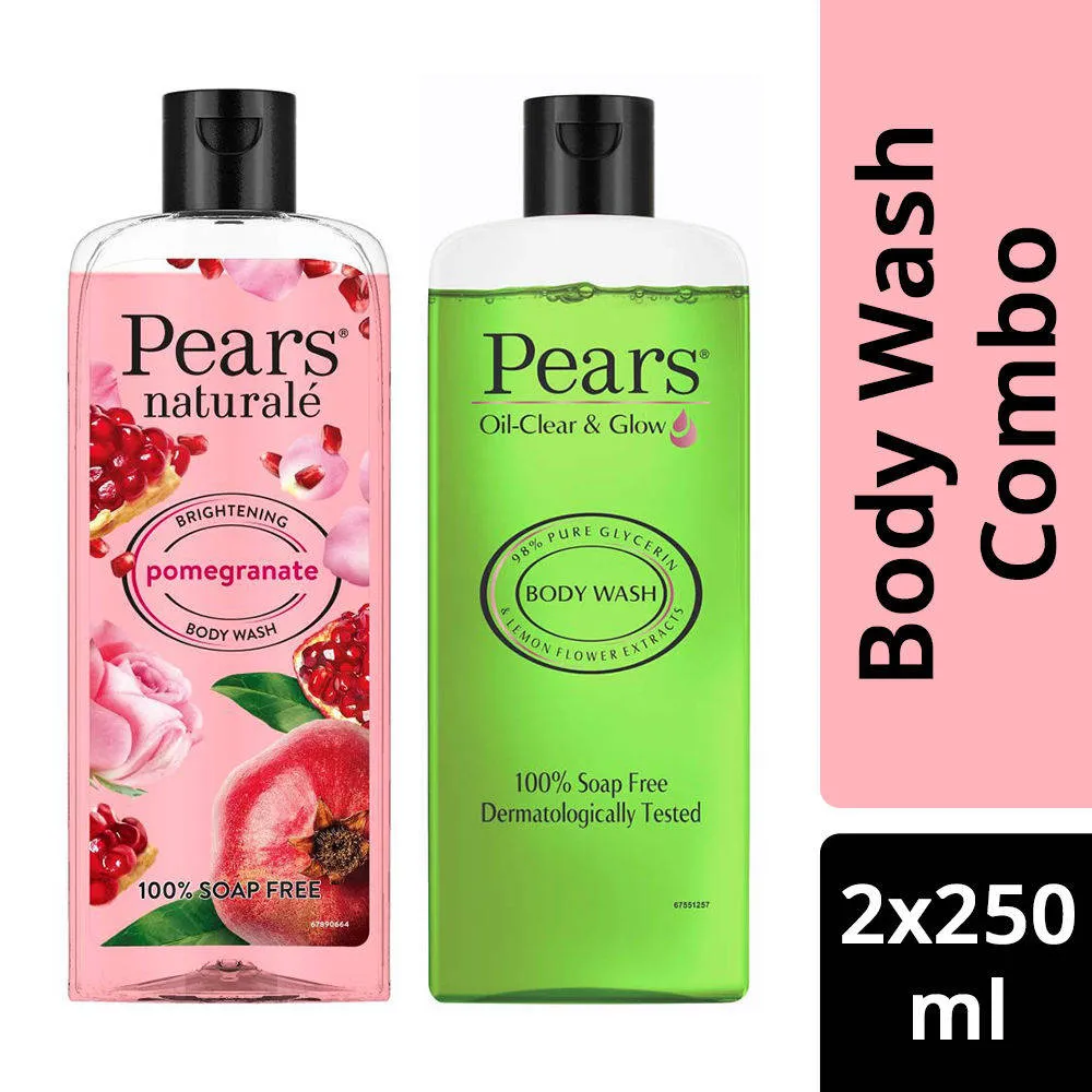 Pears Soft & Fresh And Naturale Brightening Pomegranate Body Wash Combo
