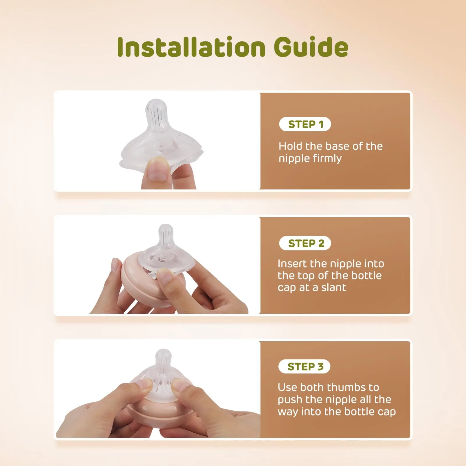 Aiwibi Baby Bottle Nipple S/M/Y/十（0-12Months）