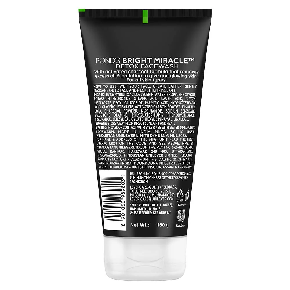 Pond's Ponds Pure Detox Anti-Pollution Purity Face Wash With Activated Charcoal