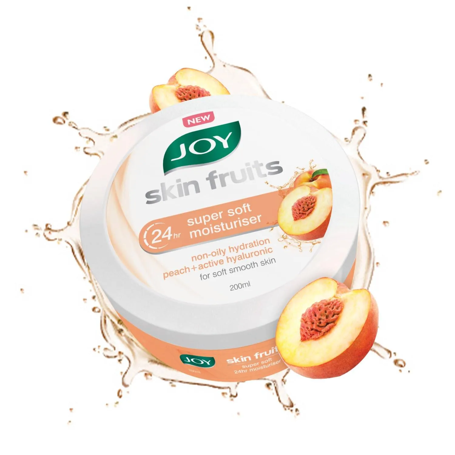 Joy Skin Fruits Soft Moisturizer For Face & Body with Peach, Hyaluronic Acid - Lightweight & Oil Free