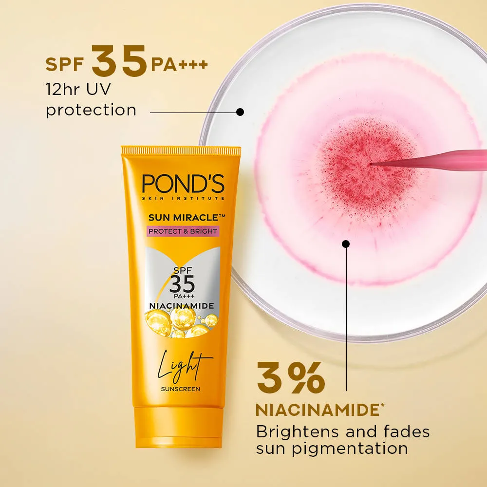 Pond's POND’S Sun Miracle SPF 35 PA+++ Light Sunscreen - Protect & Bright, With Niacinamide
