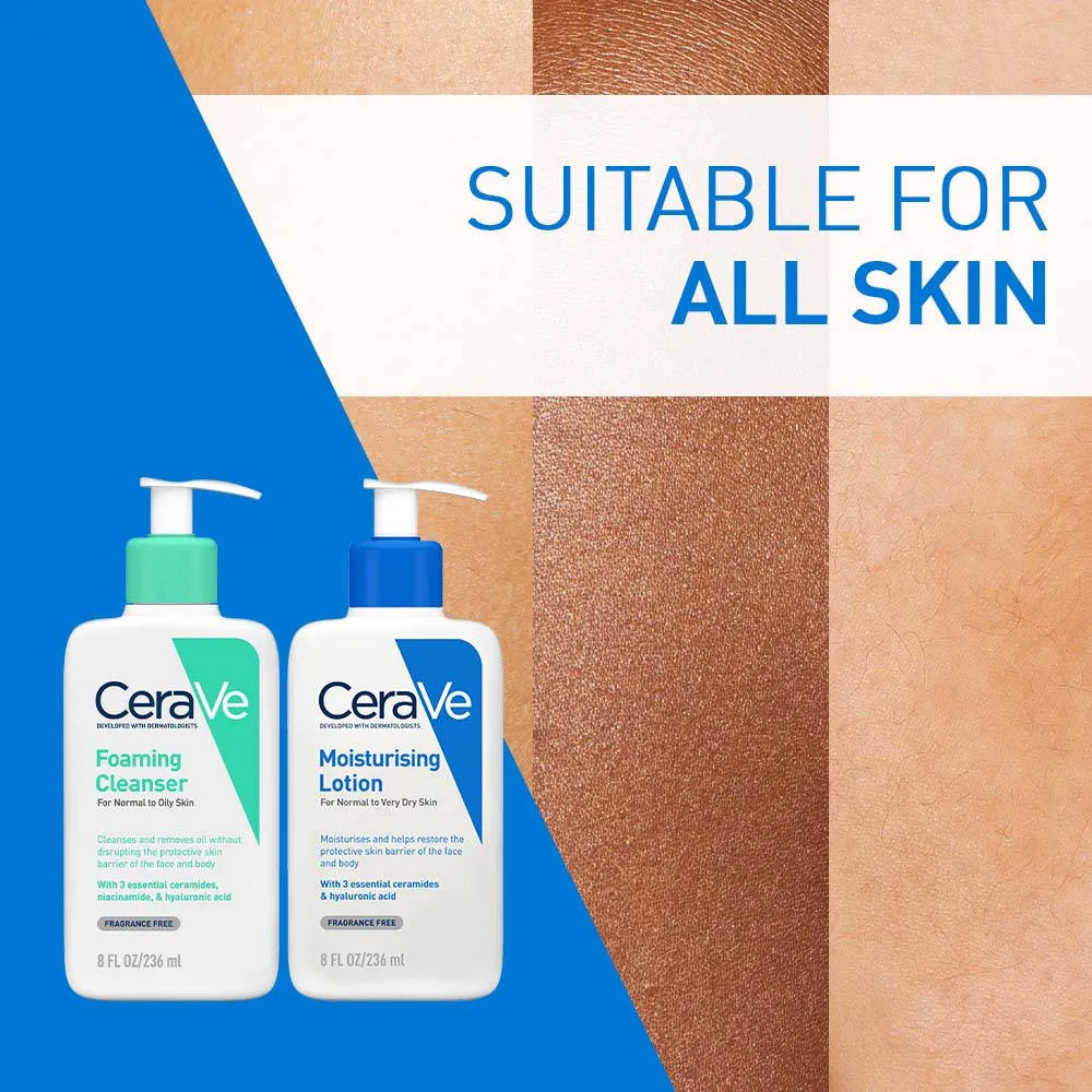 CeraVe Facewash & Moisturizing Lotion Combo with Ceramides- Skincare Routine for Normal to Oily Skin