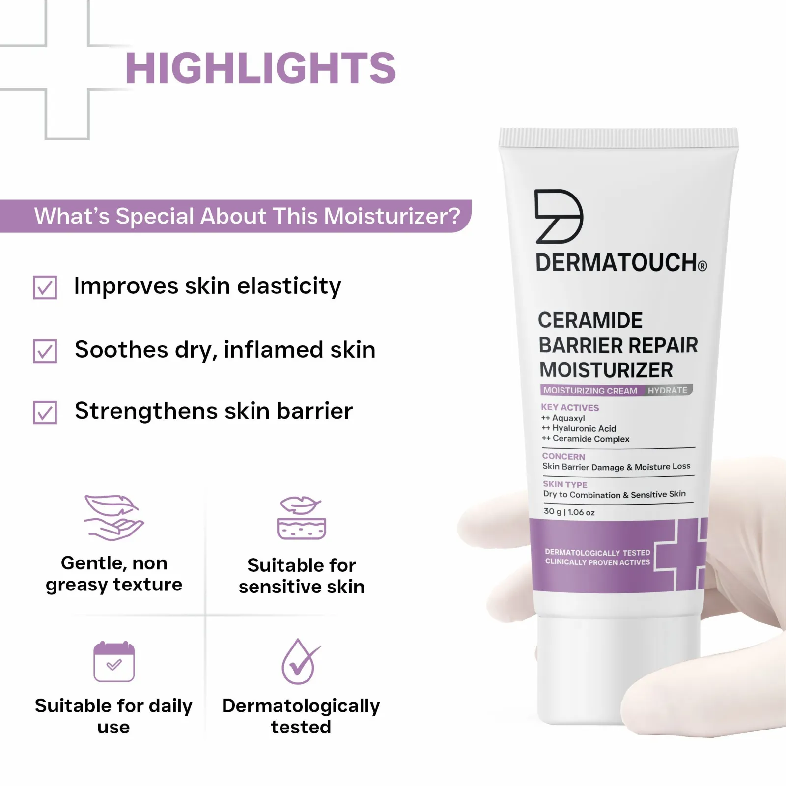 Dermatouch Ceramide Barrier Repair Moisturizer for Barrier Repair & Hydration