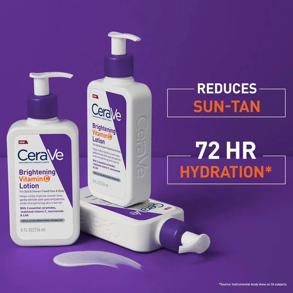 CeraVe Brightening Vitamin C Lotion For Dull, Uneven Skin & Dark Spots, For Face & Body