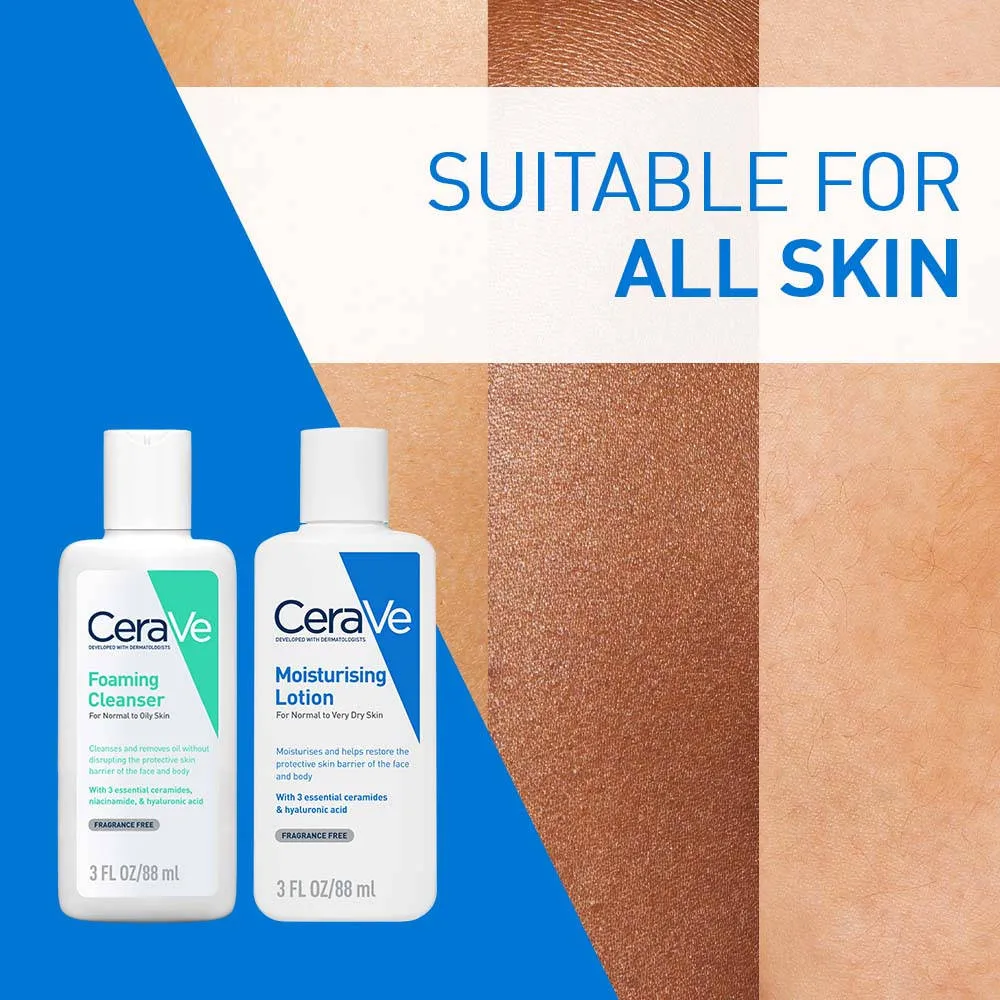 CeraVe Facewash & Moisturizing Lotion Combo with Ceramides Skincare Routine for Normal to Oily Skin