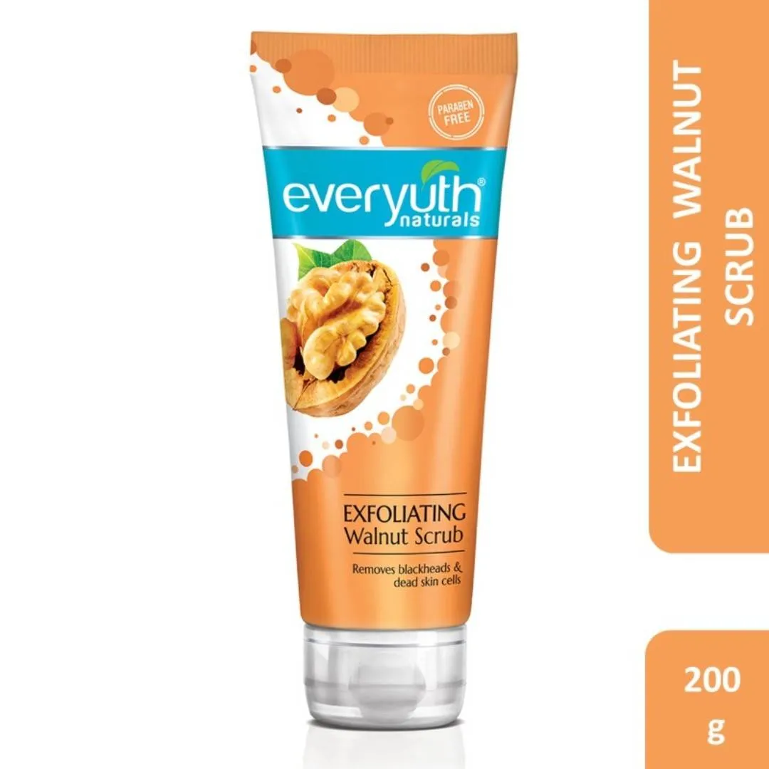 Everyuth Naturals Exfoliating Walnut Scrub, Gentle Face Scrub, Removes blackhead & dead skin cells