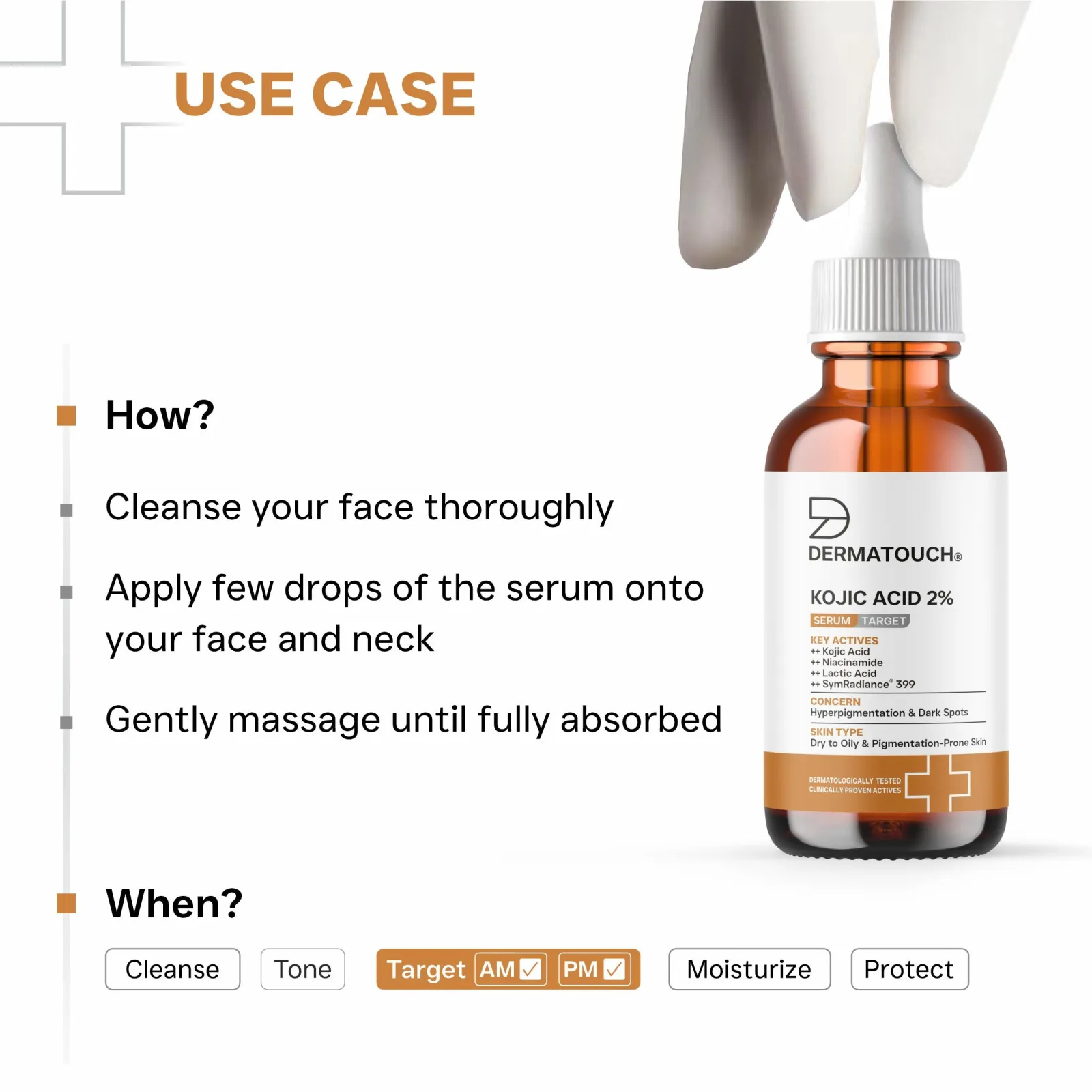 Dermatouch Kojic Acid 2% Serum for Hyperpigmentation & Dark Spots 30ml