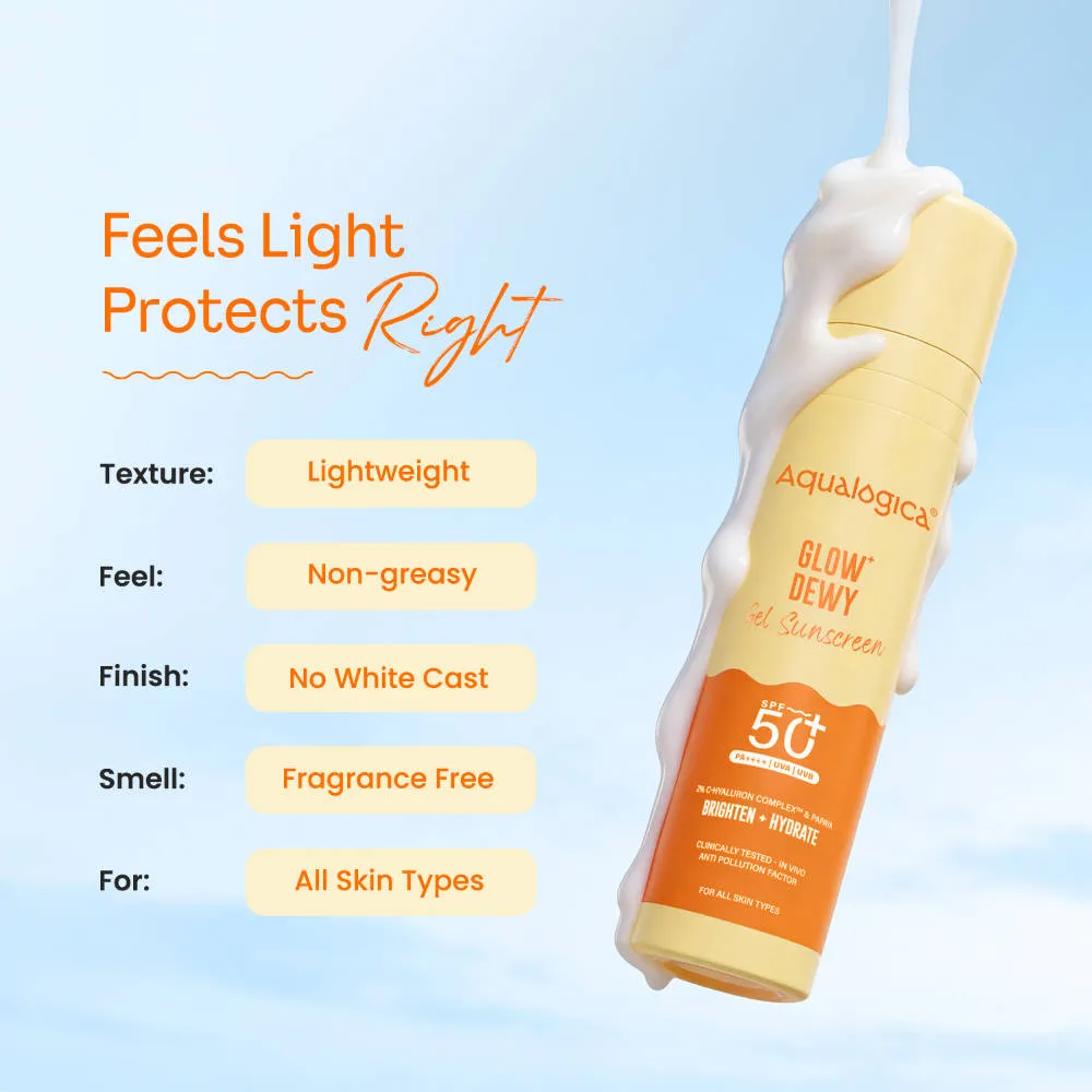 Aqualogica Glow+ Dewy Sunscreen Gel SPF 50+ PA++++