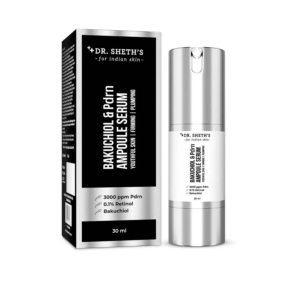 Dr. Sheth's Bakuchiol & PDRN Ampoule Serum Anti-Aging, Reduces Wrinkles, Fine Lines & Repairs Skin