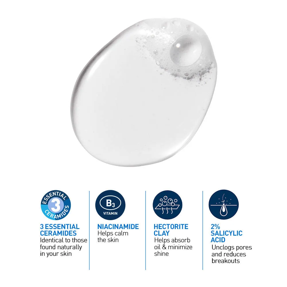CeraVe Blemish Control Cleanser With 2% Salicylic Acid & Niacinamide For Acne-Prone Skin