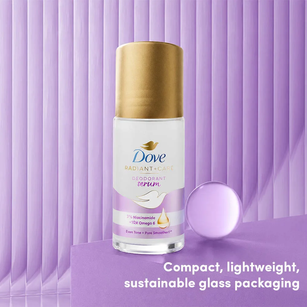 Dove Radiant+Care Roll On Deodorant Serum With 3% Niacinamide & 10X Omega 6