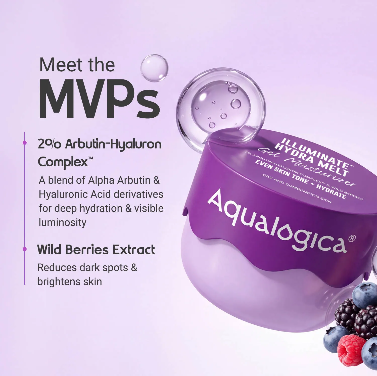 Aqualogica Illuminate + Hydra Gel Moisturizer With Alpha Arbutin For 24 Hour Intense Hydration