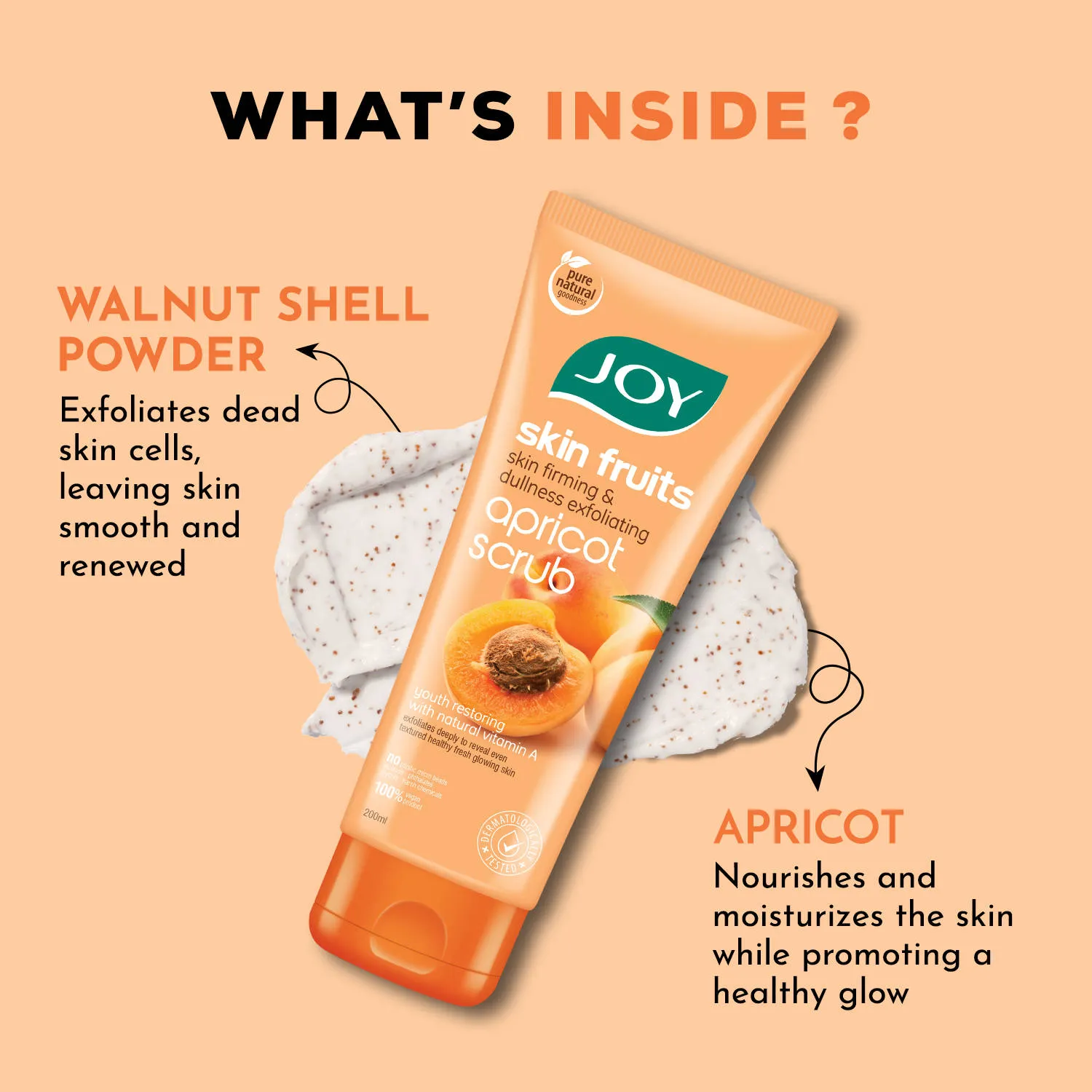 Joy Apricot & Walnut Face & Body Scrub For Blackheads & Tan Removal