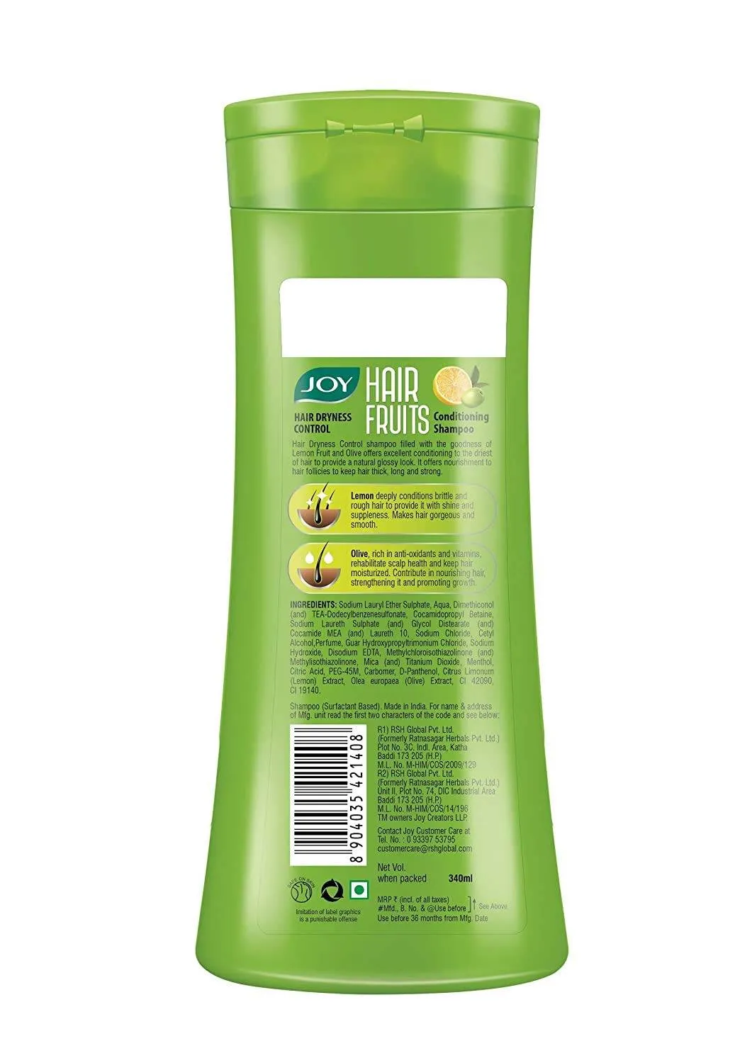 Joy Hair Dryness Control Conditioning Shampoo With Lemon & Olives