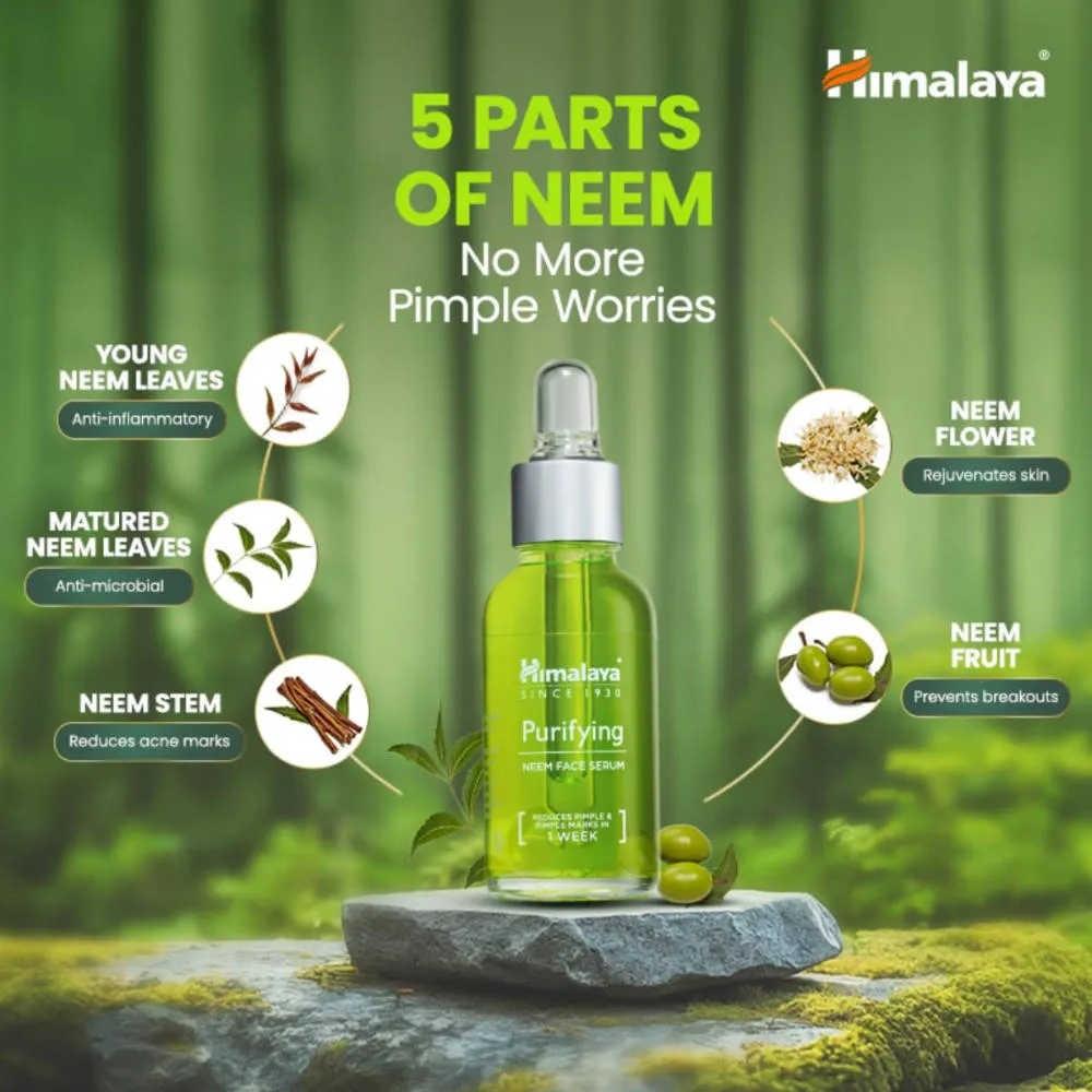 Himalaya Purifying Neem Face Serum 2% Natural Salicylic Acid + Cica + Neem Extract
