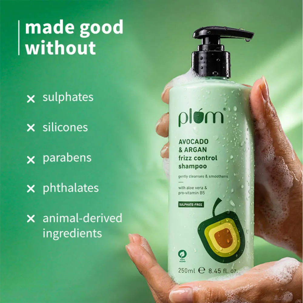 Plum Avocado & Argan Oil Sulphate-Free Shampoo For Frizzy Hair