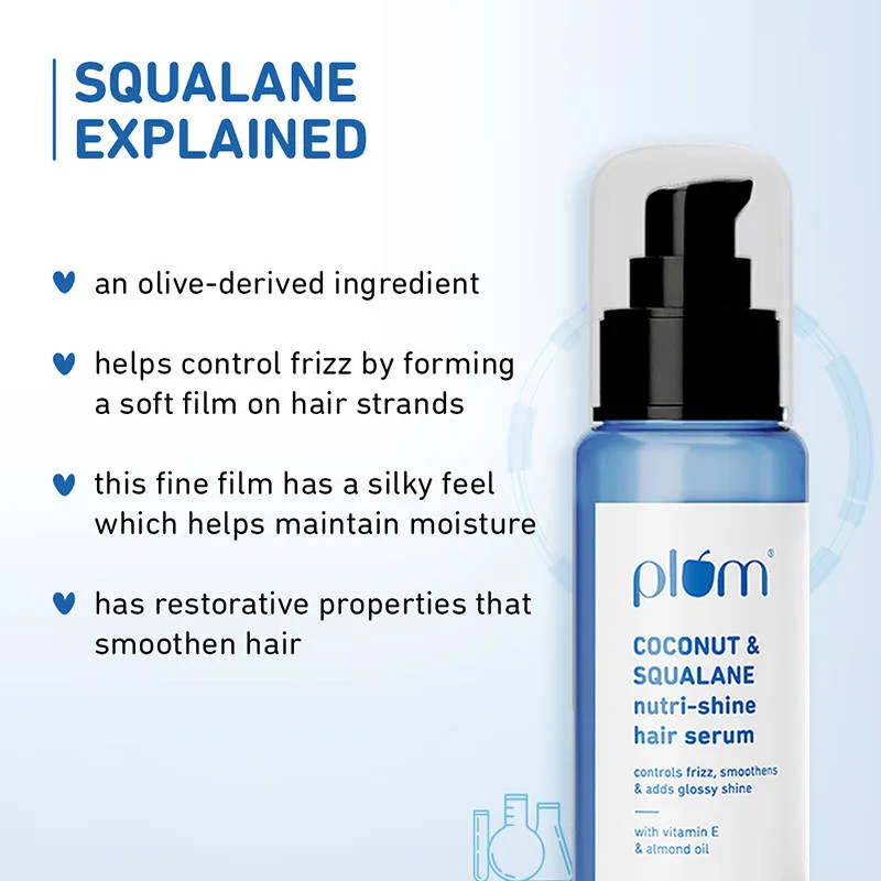 Plum Coconut & Squalane Nutri-Shine Hair Serum For Smooth- Shiny Hair