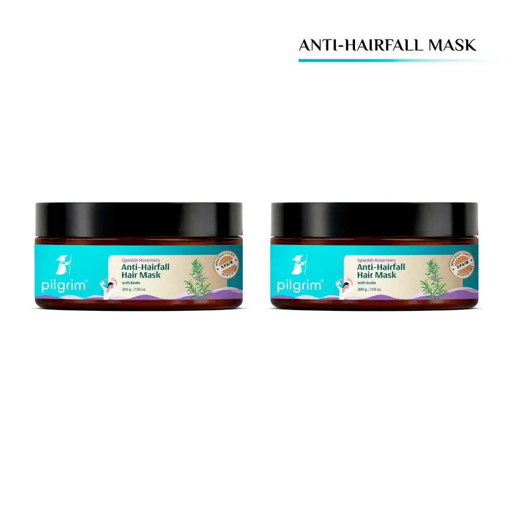 Pilgrim Spanish Rosemary & Biotin Anti-Hairfall Hair Mask - Strengthens Hair - Pack of 2