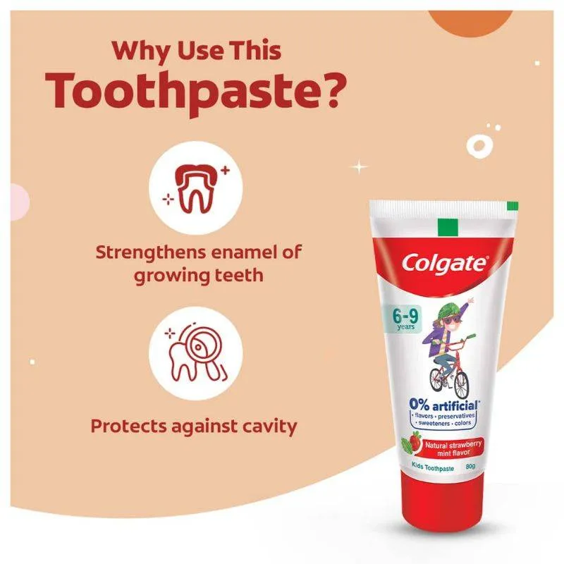 Colgate Toothpaste for Kids (6-9 years), Natural Strawberry Mint