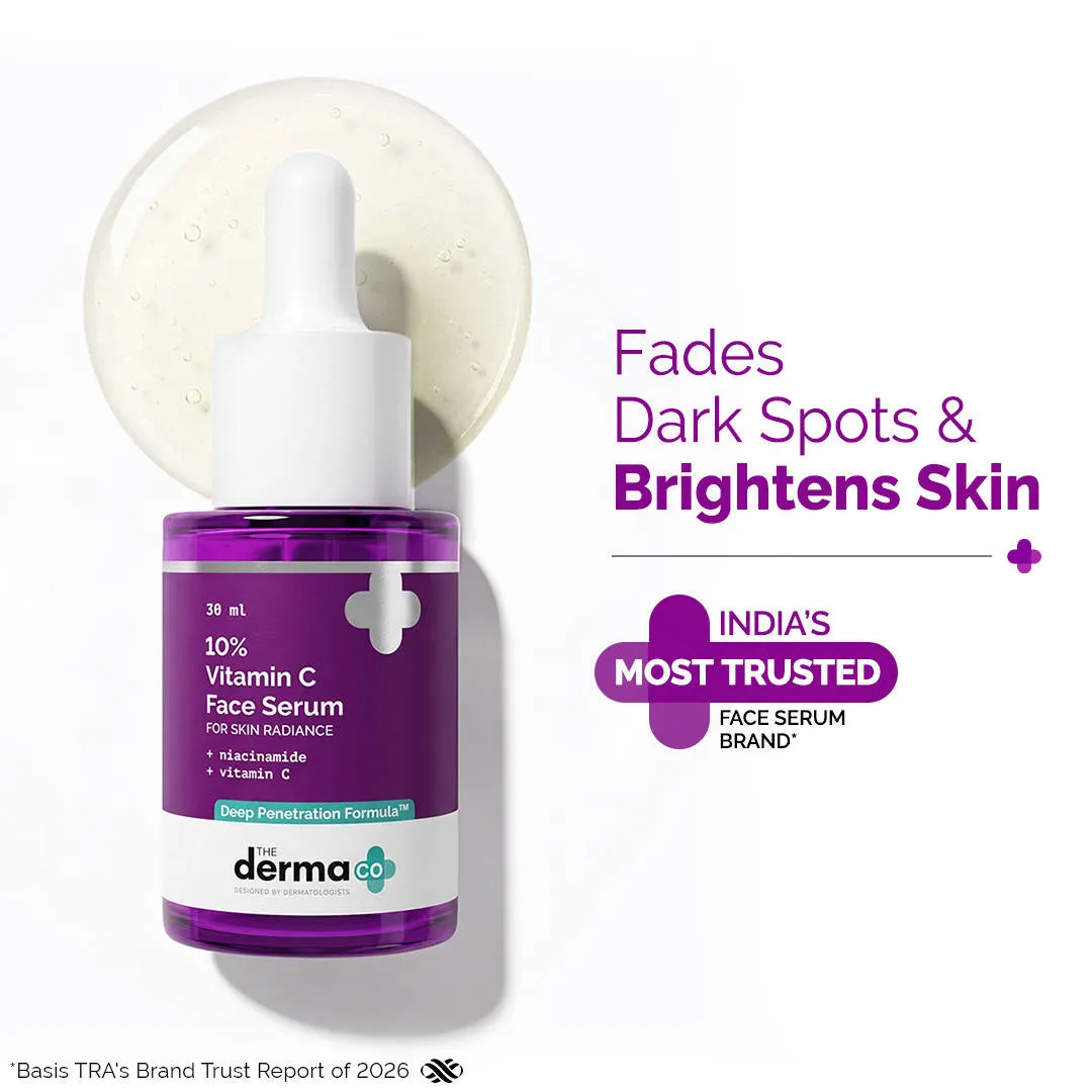 The Derma Co 10% Vitamin C Face Serum Reduces Pigmentation & Glowing Skin For All Skin Types