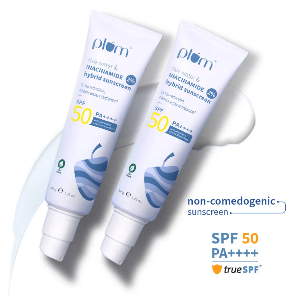 Plum 2% Niacinamide Sunscreen SPF 50 PA+++ (Pack Of 2)