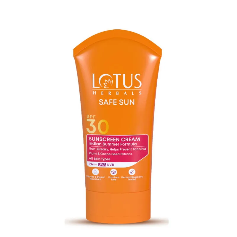 Lotus Herbals Safe Sun Sunscreen Cream PA++ UVA SPF-30 UVB Indian Summer Formula