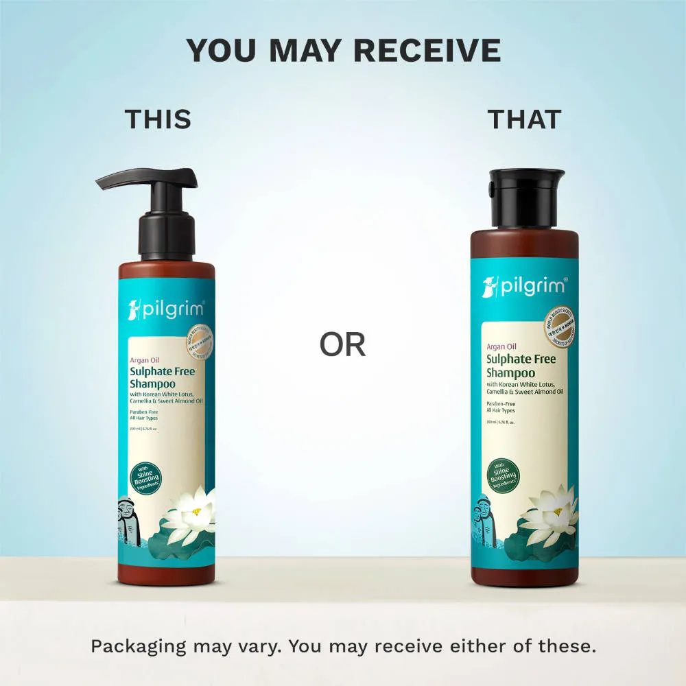 Pilgrim Argan Oil Sulphate Free Shampoo With Korean White Lotus For Shiny & Nourished Hair