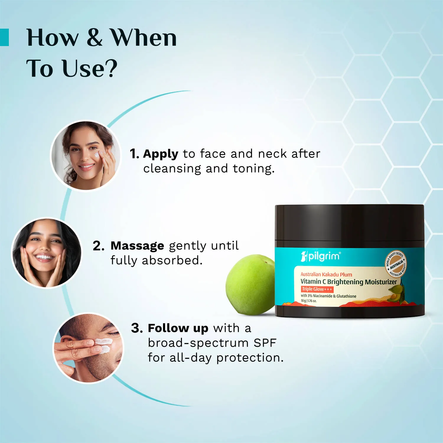 Pilgrim Australian Kakadu Plum Vitamin C Brightening Moisturizer