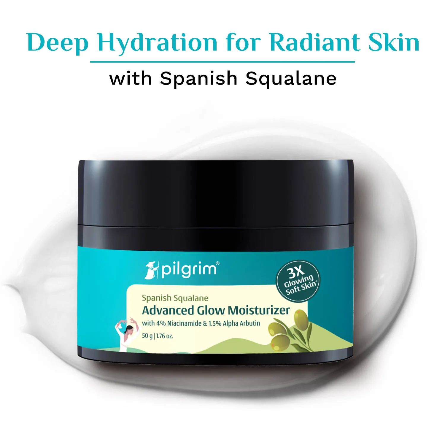 Pilgrim Spanish Squalane Advanced Glow Moisturizer Niacinamide For 3x Soft Glowing & Even-Toned Skin