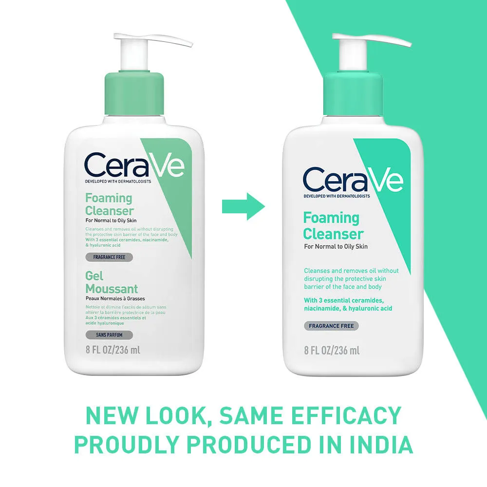 CeraVe Foaming Cleanser Face Wash For Oily Skin with Ceramides, Dermatologist Recommended