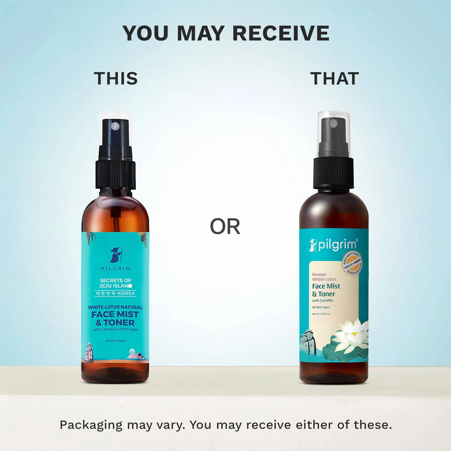 Pilgrim Korean White Lotus Face Mist & Toner With Camellia- Hydrates, Refreshes & Tightens Pores