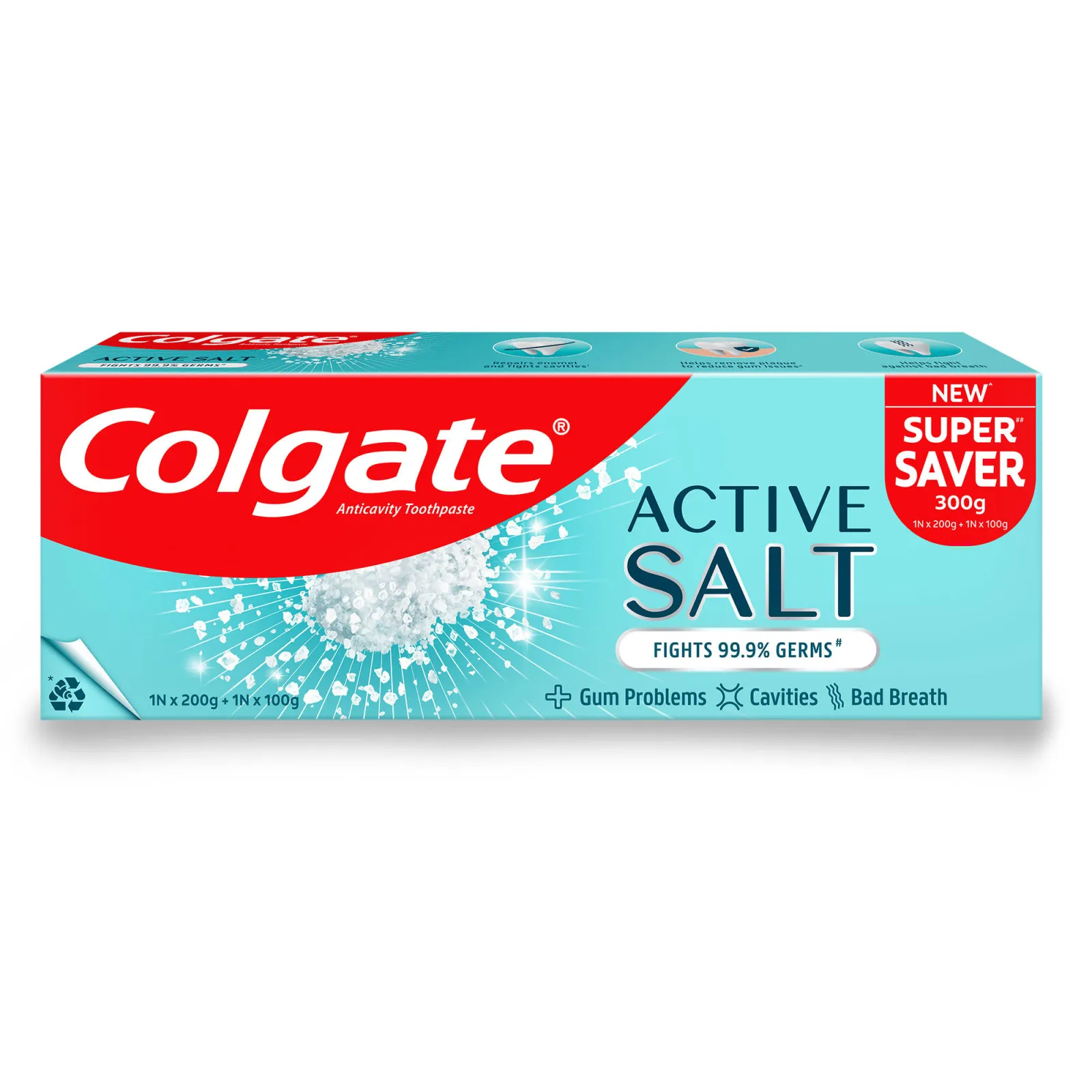 Colgate Active Salt Toothpaste, Germ Fighting Toothpaste For Healthy Gums And Teeth