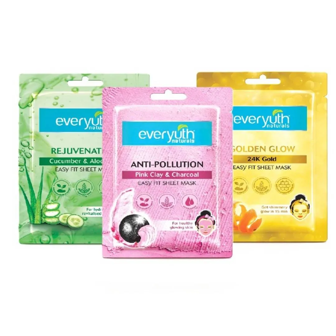 Everyuth Naturals Assorted Sheet Mask - Pack of 3