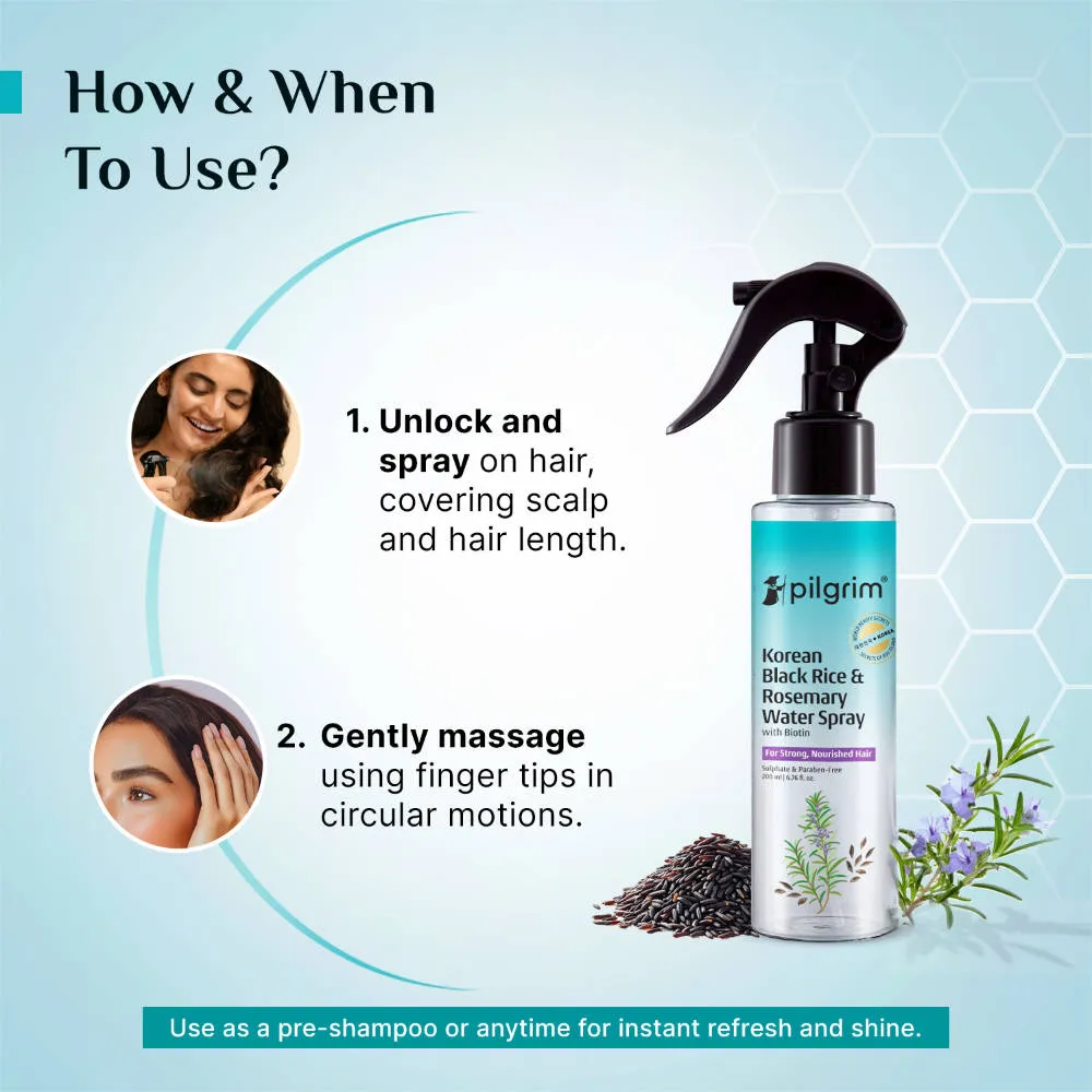 Pilgrim Korean Black Rice And Rosemary Water Hair Spray With Biotin