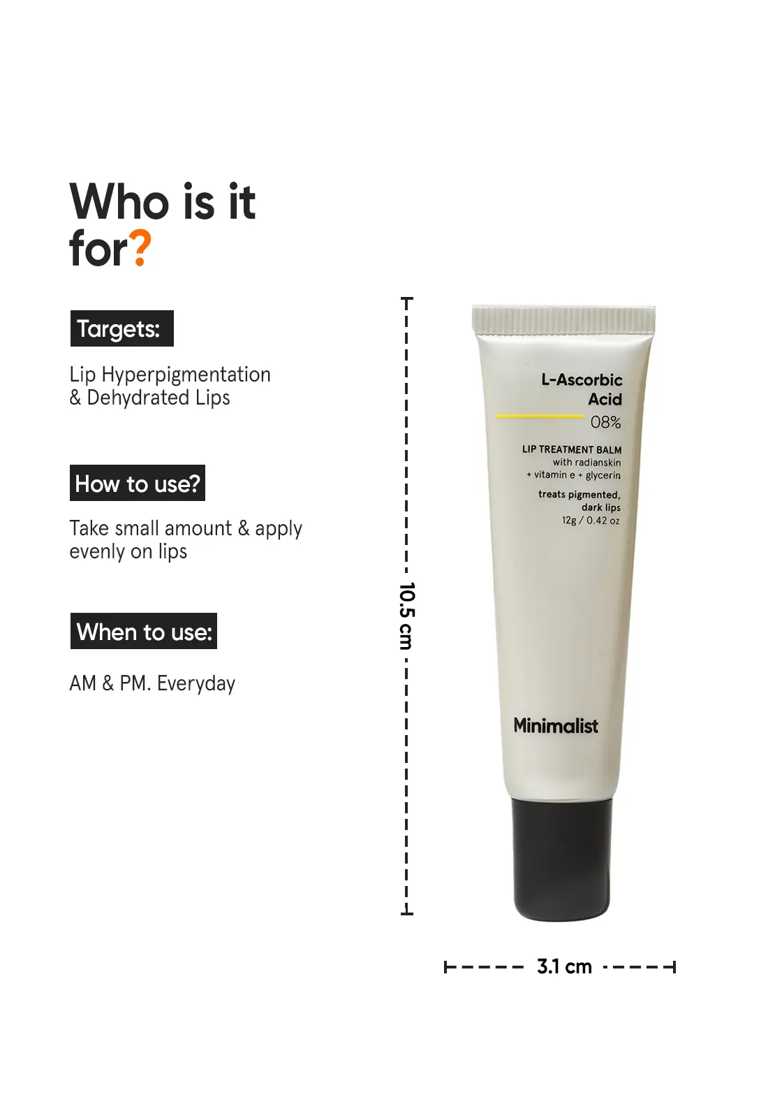 Minimalist L-Ascorbic Acid 8% Lip Treatment Balm view 3