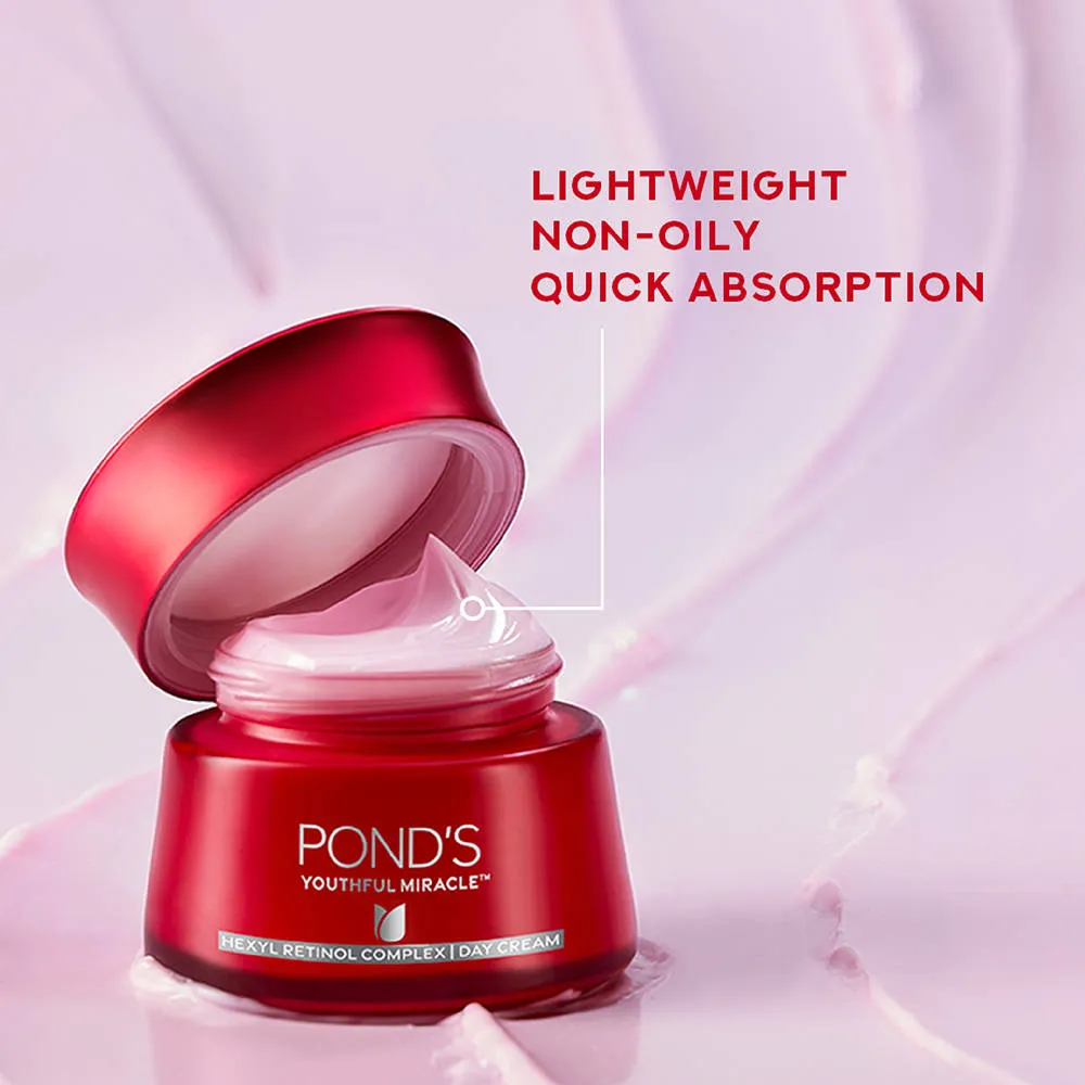 Pond's Ponds Youthful Miracle Hexyl Retinol Complex, Renew & Repair Day Cream, SPF 15 PA++