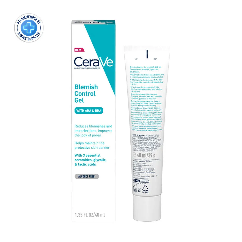 CeraVe Blemish Control Gel with 2% Salicylic Acid, AHA & Niacinamide for Acne Spot Treatment