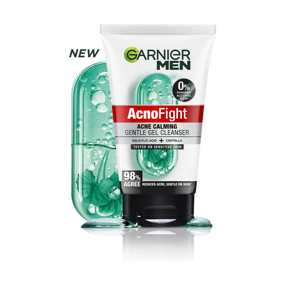 Garnier Men Acno Fight Gentle Cleanser Facewash For Acne-Prone, Sensitive Male Skin