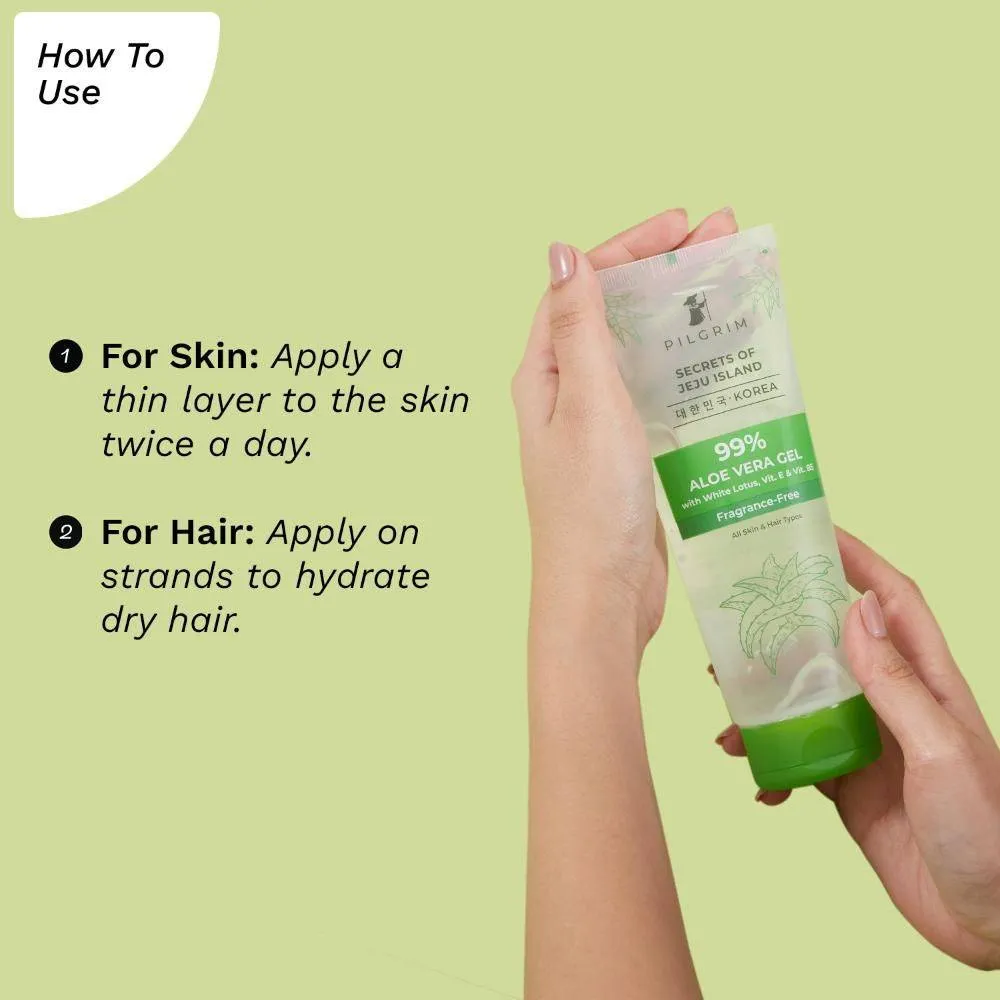 Pilgrim Aloe Vera Gel With Vitamin E For Glowing Skin & Hair - Pack Of 2