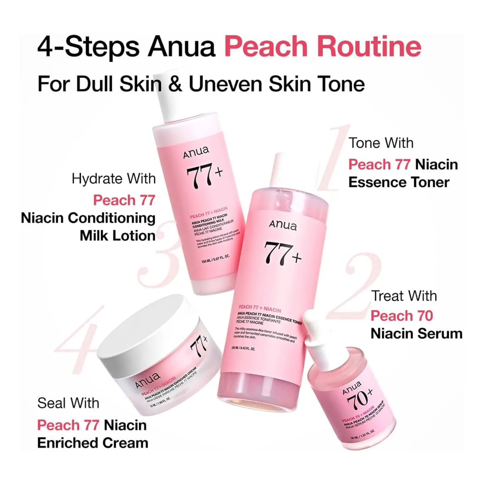 Anua Peach 77 Niacin Essence Toner with 2% Niacinamide for Healthy Glowing Skin & Even Skin Tone