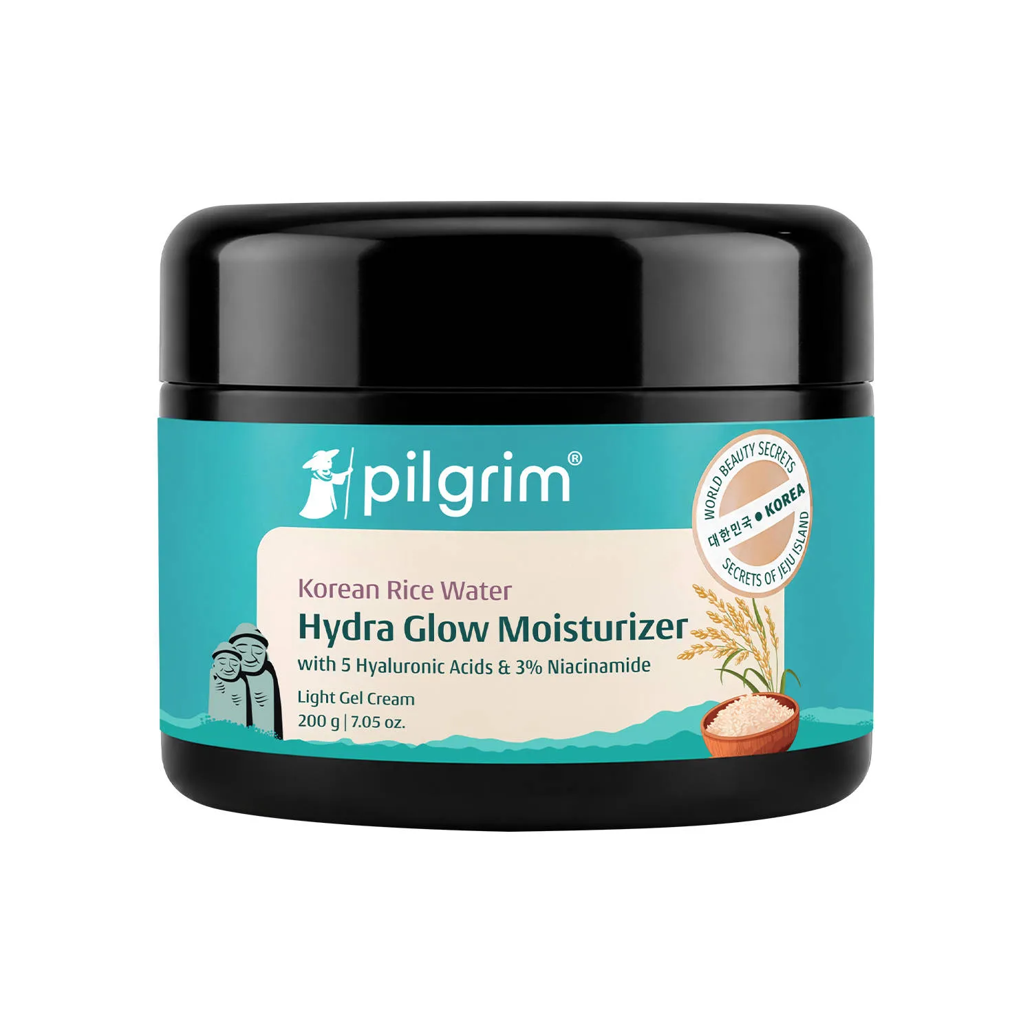 Pilgrim Korean Rice Water Hydra Glow Light Gel Moisturizer for 5x Hydration & Korean Glass Skin Glow