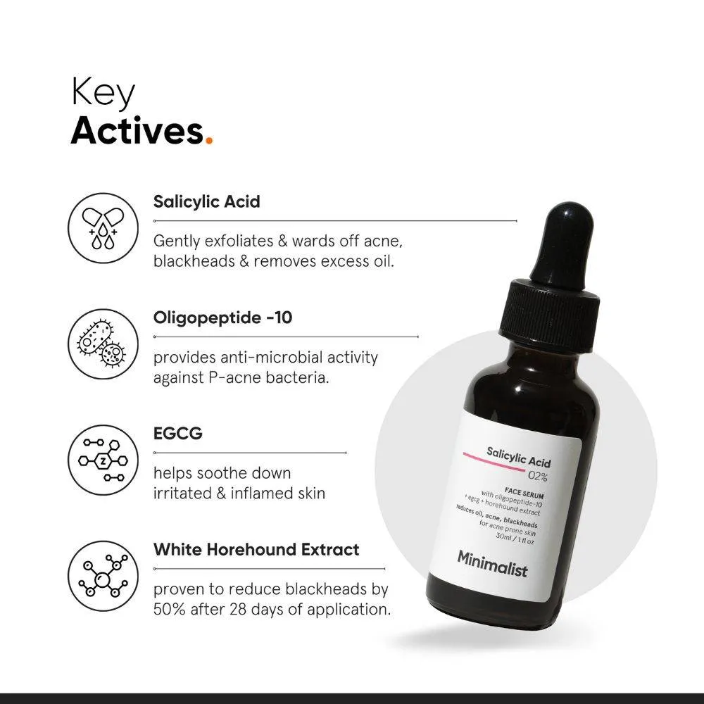 Minimalist 2% Salicylic Acid Face Serum For Blackheads & Whiteheads