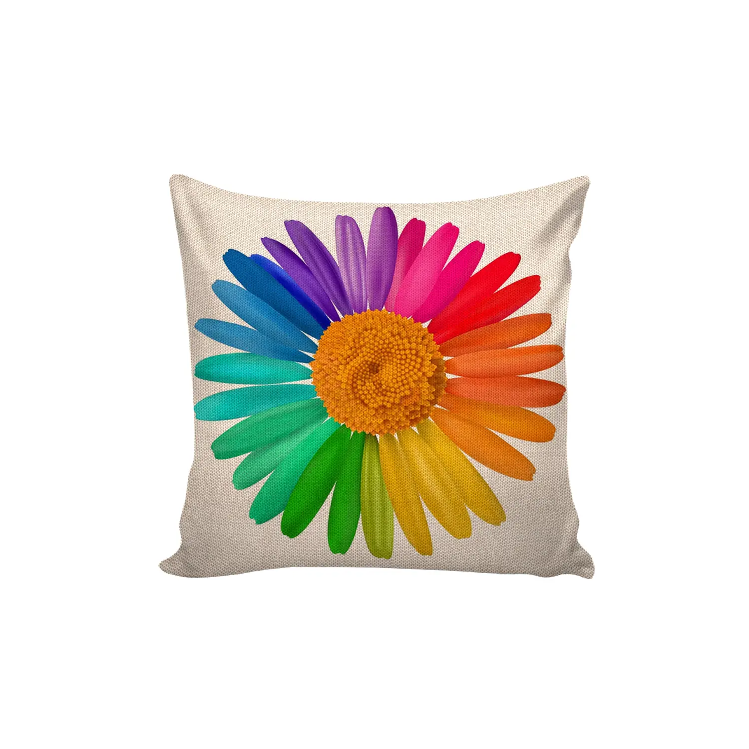 Digital Printed Cushion Cover (Sun Flower Printed, Pack of 5)