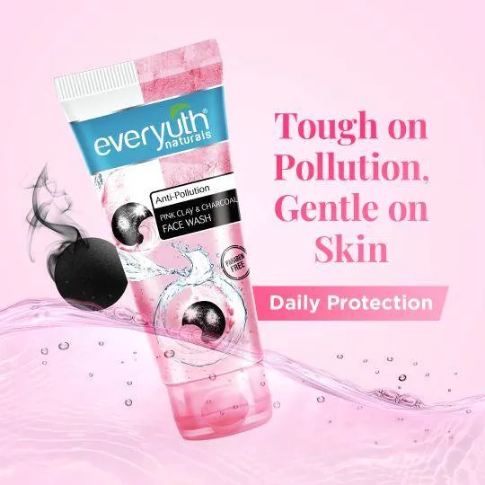 Everyuth Naturals Anti Pollution Pink Clay & Charcoal Face Wash