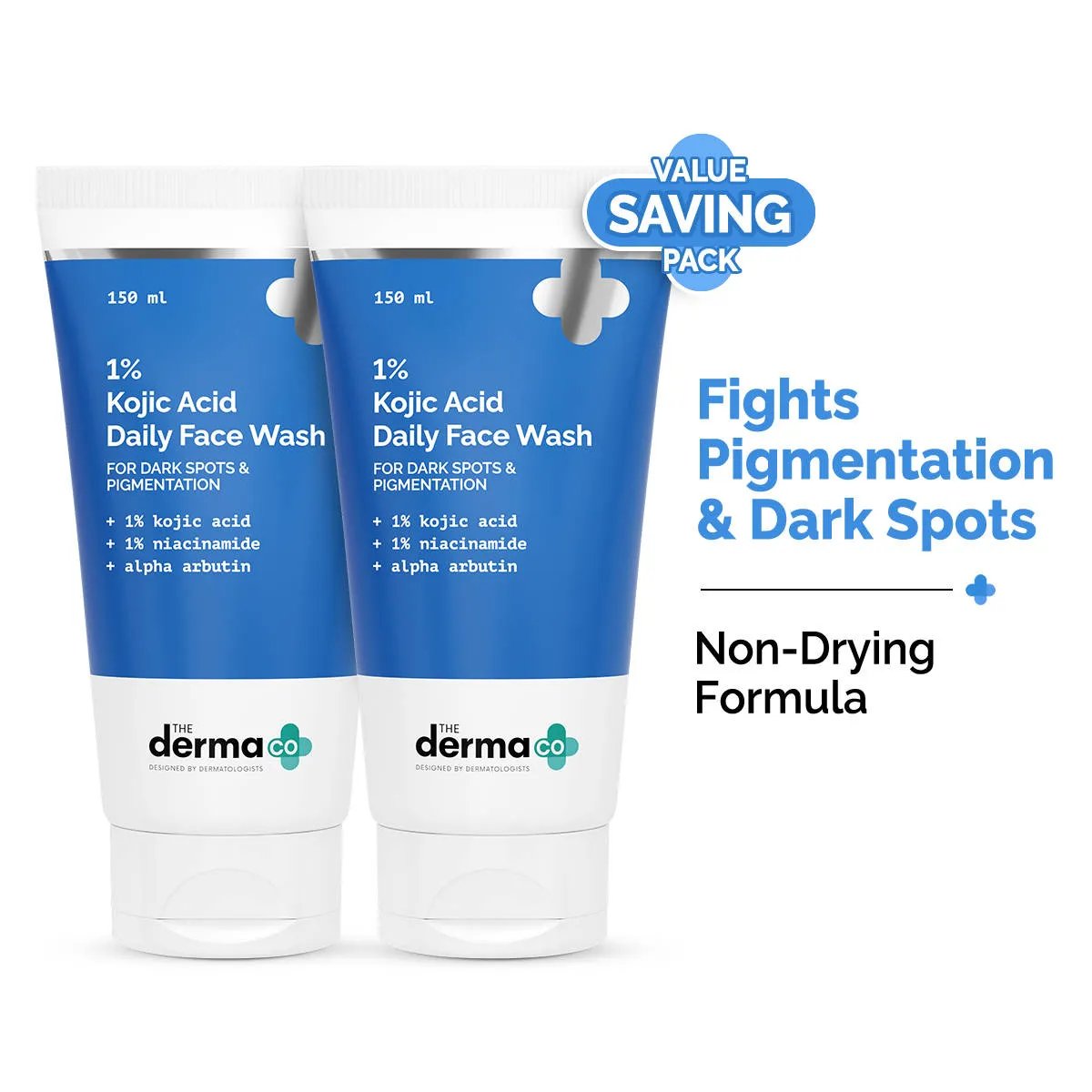 The Derma Co 1% Kojic Acid Face Wash With Niacinamide For Dark Spots & Pigmentation - Pack Of 2