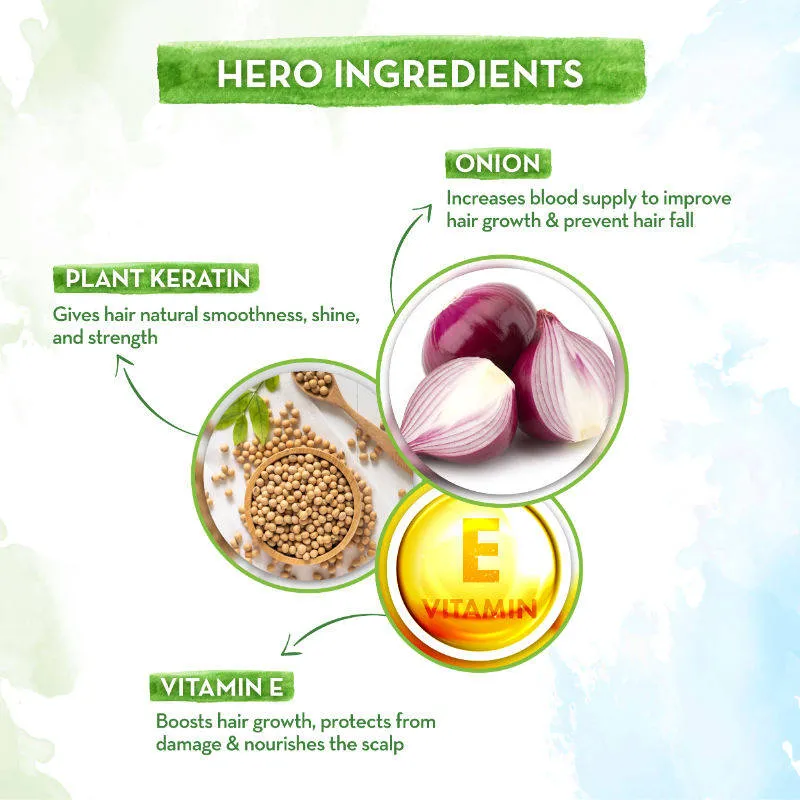 Mamaearth Onion Shampoo For Hair Growth & Hair Fall Control With Onion & Plant Keratin