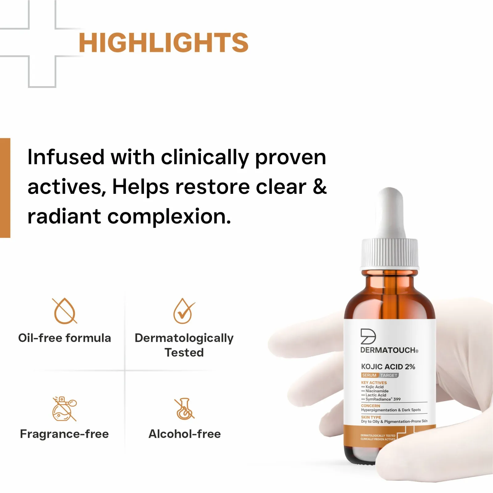 Dermatouch Kojic Acid 2% Serum for Hyperpigmentation & Dark Spots 30ml