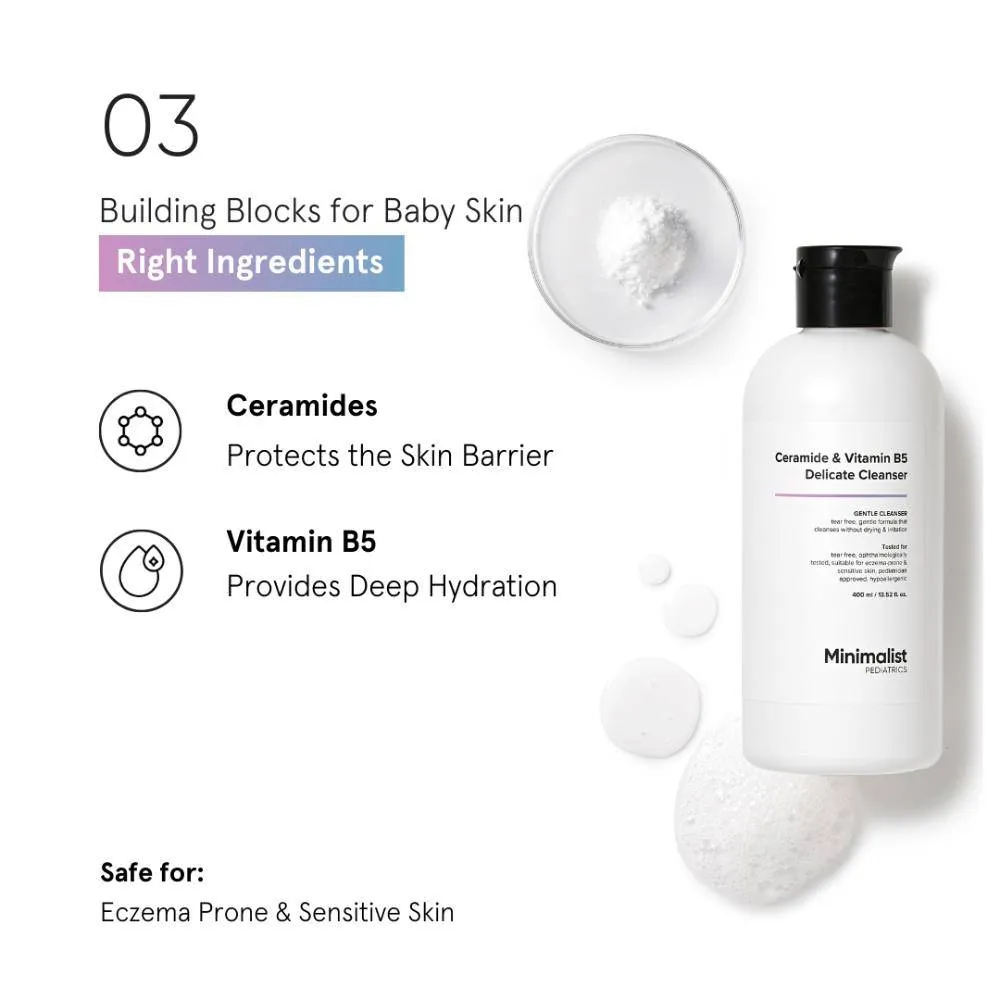 Minimalist Baby Ceramide & Vitamin B5 Delicate Cleanser - Tear Free Gentle Wash With PH 5.5
