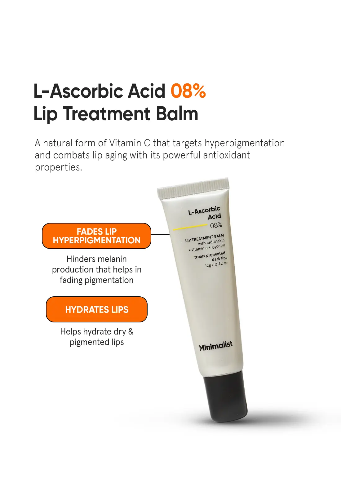 Minimalist L-Ascorbic Acid 8% Lip Treatment Balm view 2